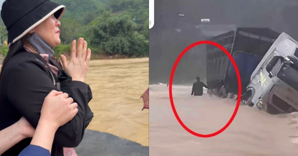 Tiếng khóc xé lòng của vợ tài xế bị lũ cuốn khiến ai nghe cũng nghẹn lại: “Anh ơi… về với mẹ con em”