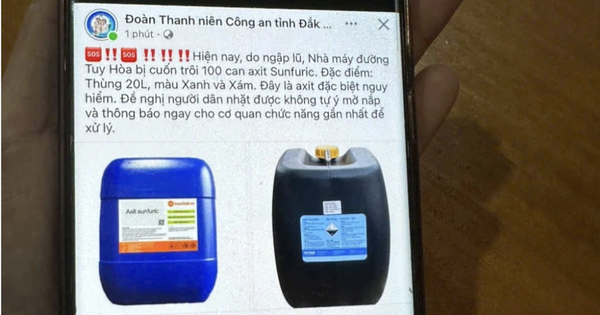 100 can axit sunfuric bị lũ cuốn trôi nguy hiểm thế nào?