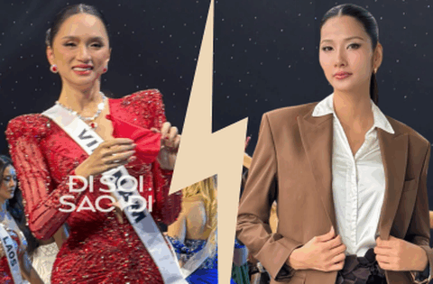 Hoàng Thuỳ lại “quậy” giữa tâm điểm Hương Giang bị loại sớm tại Miss Universe