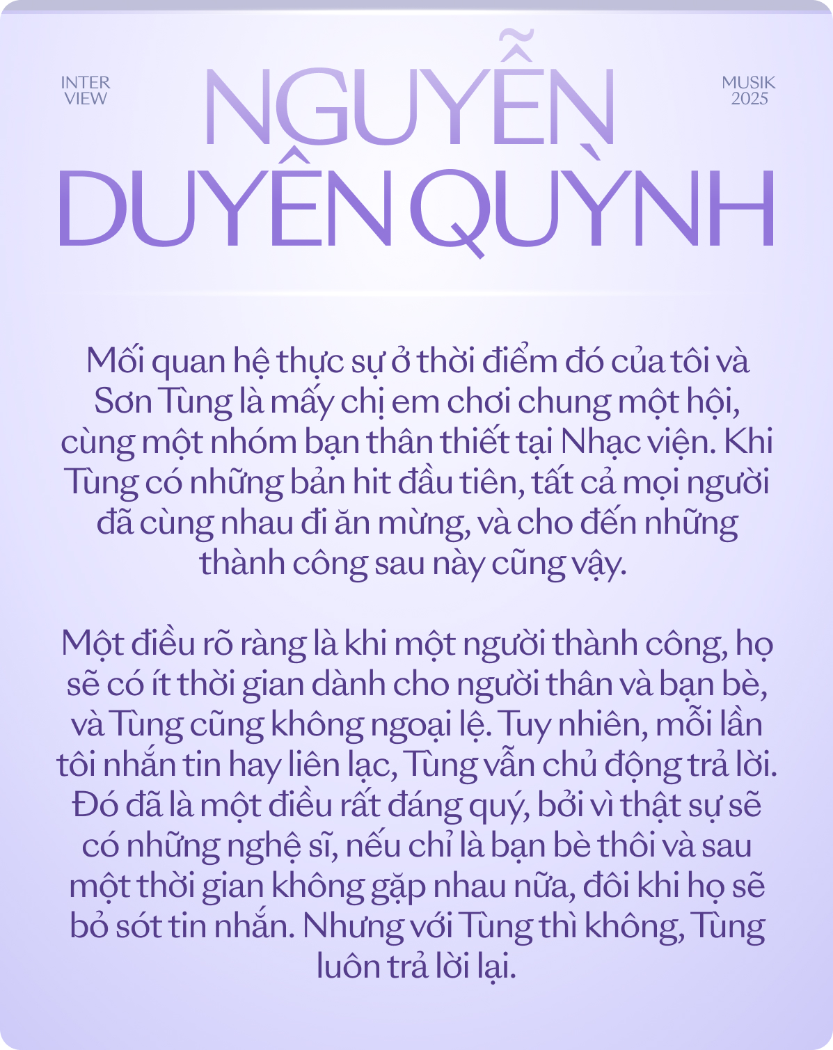 Nguyễn Duyên Quỳnh: “Nếu có tình cảm với Nguyễn Văn Chung thì dừng âm nhạc lại”- Ảnh 16.
