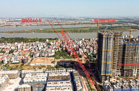 Toàn cảnh khu vực sắp xây hầm đường bộ 2 tầng qua sông Hồng gần 22.000 tỷ đồng