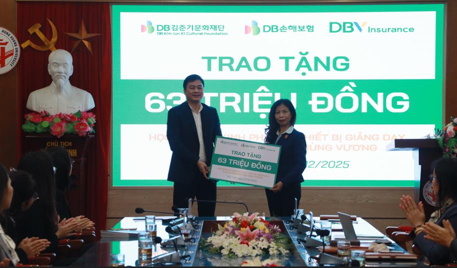 Quỹ Văn hóa DB Kim Jun Ki trao tặng học bổng cho học sinh hoàn cảnh khó khăn Trường Đại học Hùng Vương, Phú Thọ- Ảnh 2.