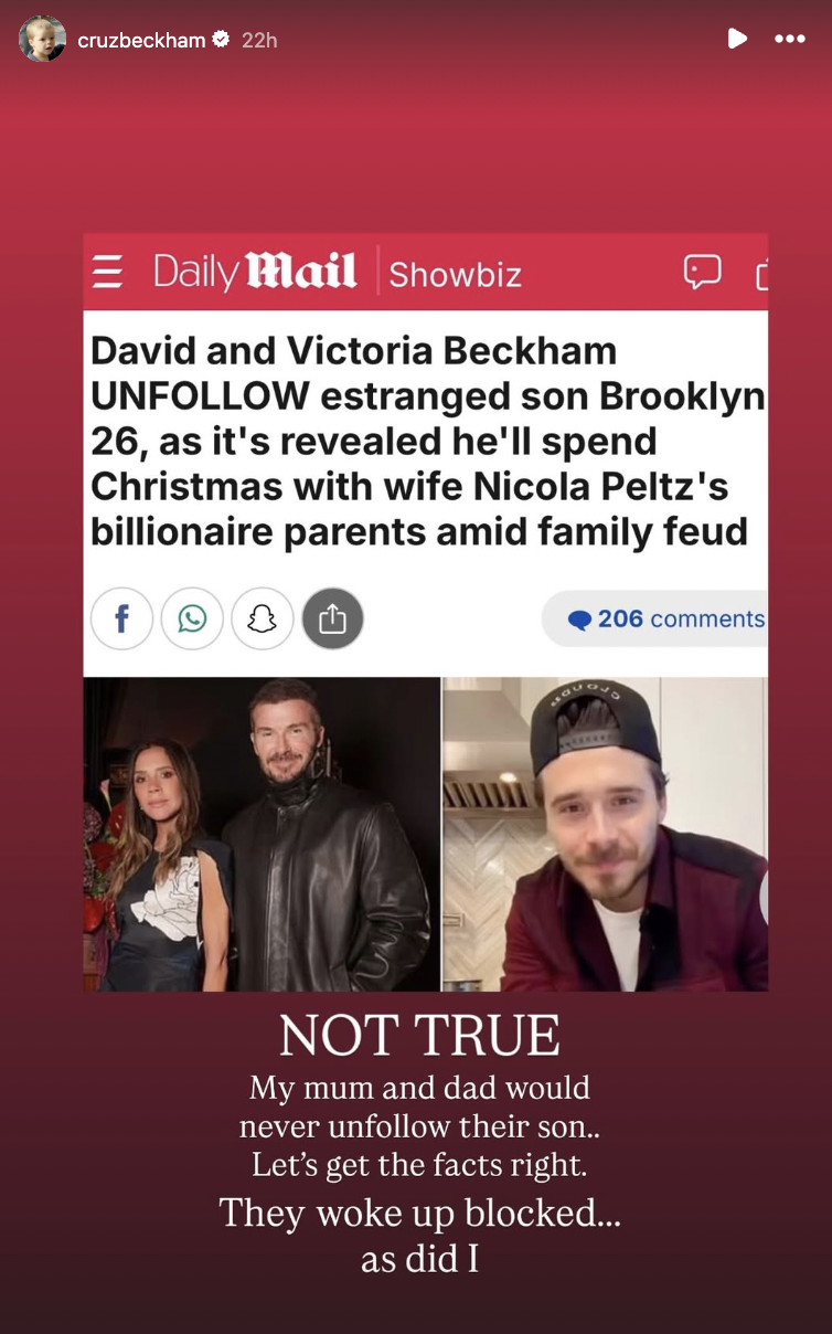 Không thể tin nổi: Con cả bất hiếu chặn vợ chồng Beckham chỉ vì Victoria bấm 