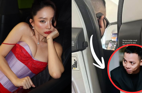 Touliver lặng lẽ xem ảnh Tóc Tiên suốt chuyến bay