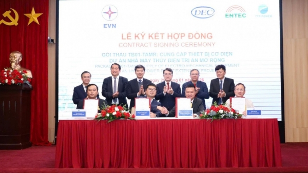 Ký kết hợp đồng cung cấp thiết bị cơ điện Dự án Nhà máy thủy điện Trị An mở rộng