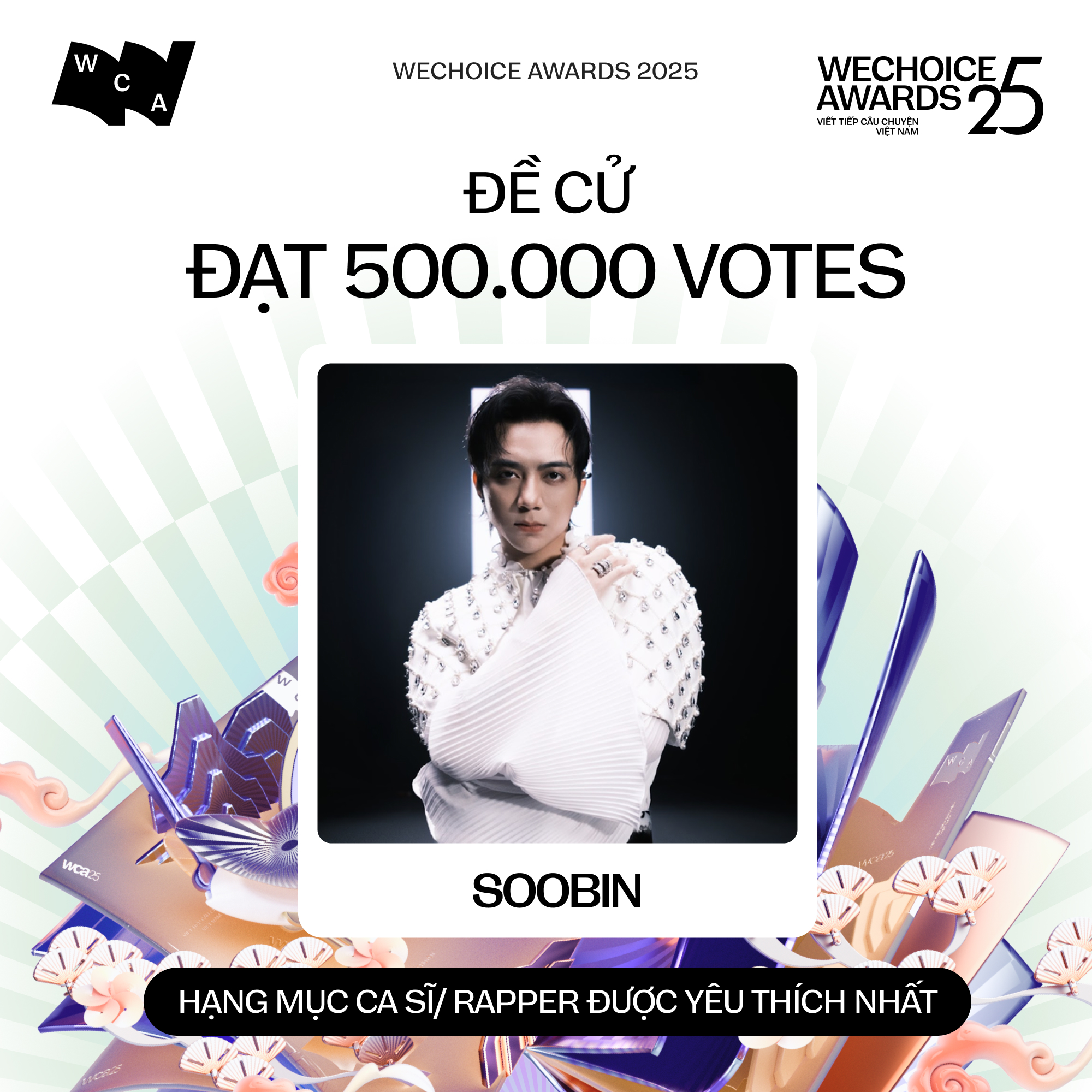 SOOBIN cán mốc nửa triệu vote tại WeChoice Awards, 2 SOOBIN cán mốc nửa triệu vote tại WeChoice Awards, 2