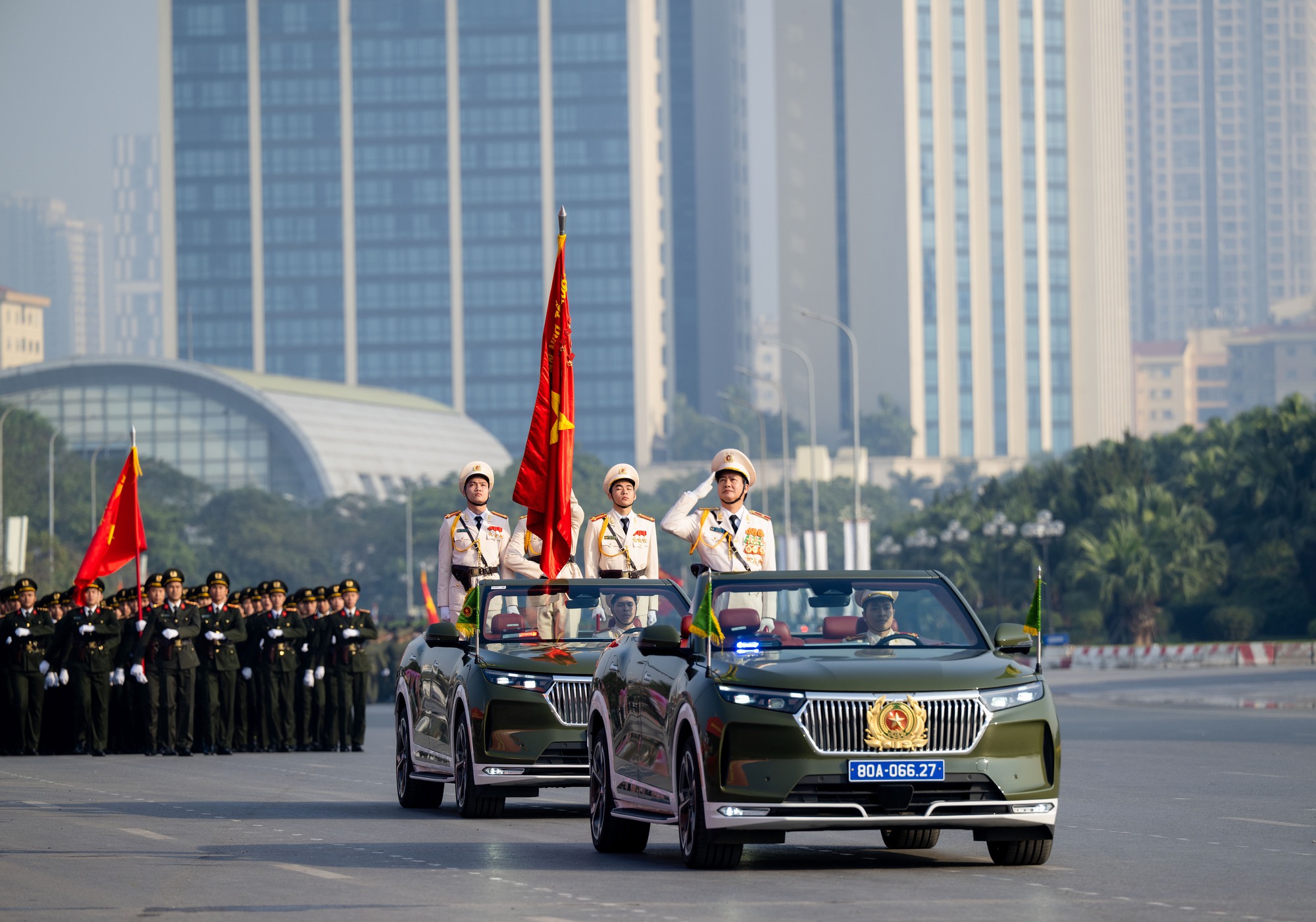 Toàn cảnh Lễ xuất quân và màn diễn tập hoành tráng bảo vệ an ninh Đại hội XIV tại Mỹ Đình- Ảnh 1.