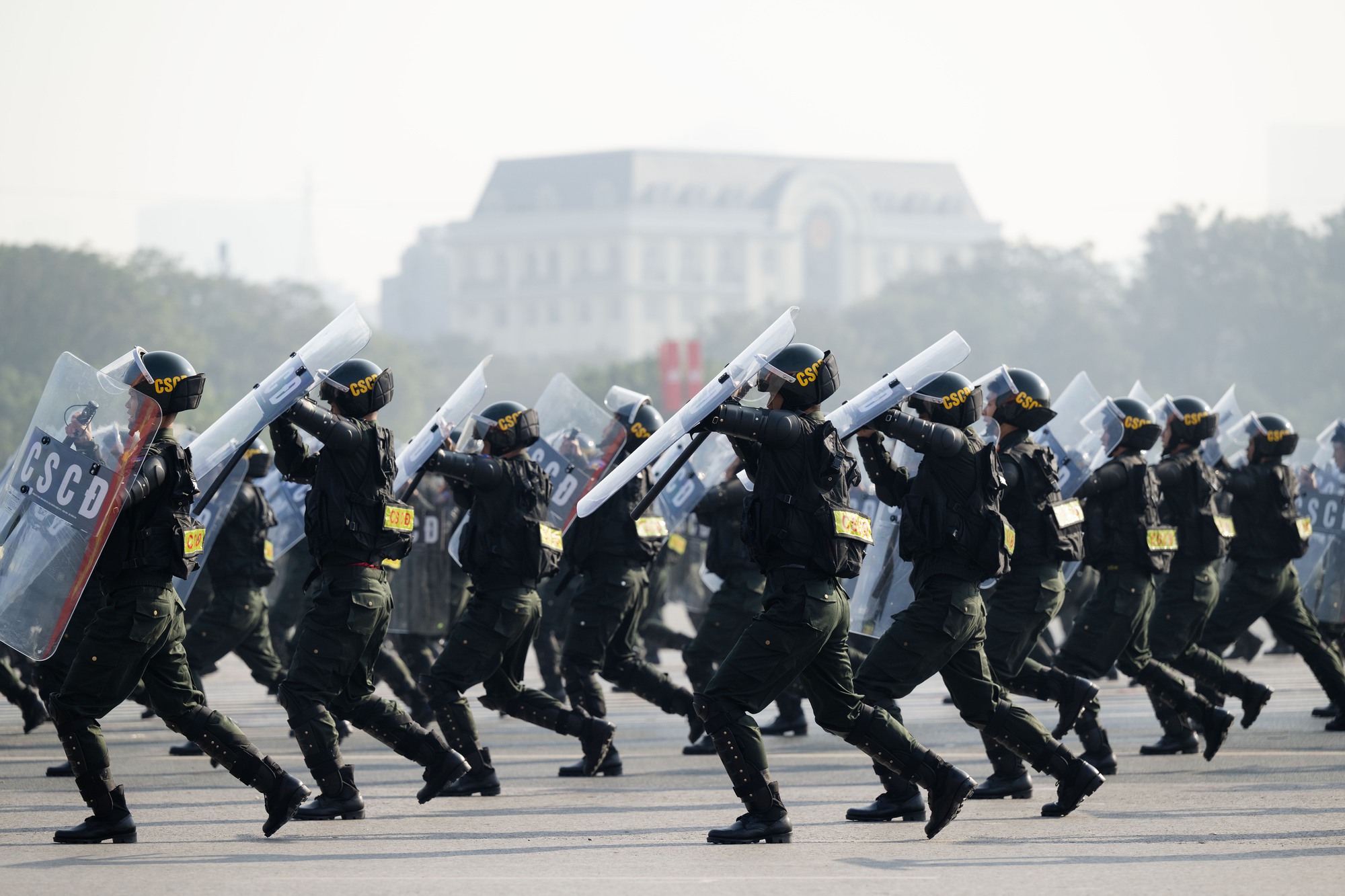 Toàn cảnh Lễ xuất quân và màn diễn tập hoành tráng bảo vệ an ninh Đại hội XIV tại Mỹ Đình- Ảnh 22.