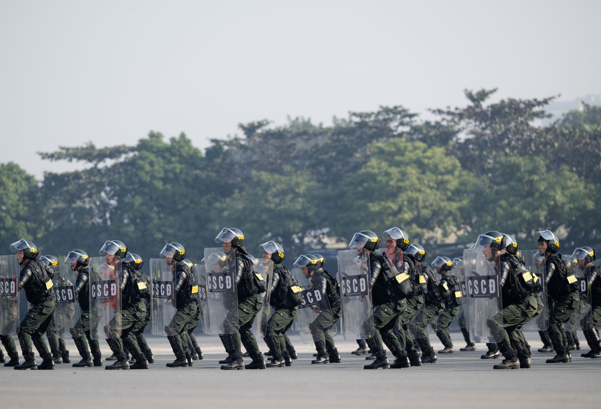Toàn cảnh Lễ xuất quân và màn diễn tập hoành tráng bảo vệ an ninh Đại hội XIV tại Mỹ Đình- Ảnh 23.