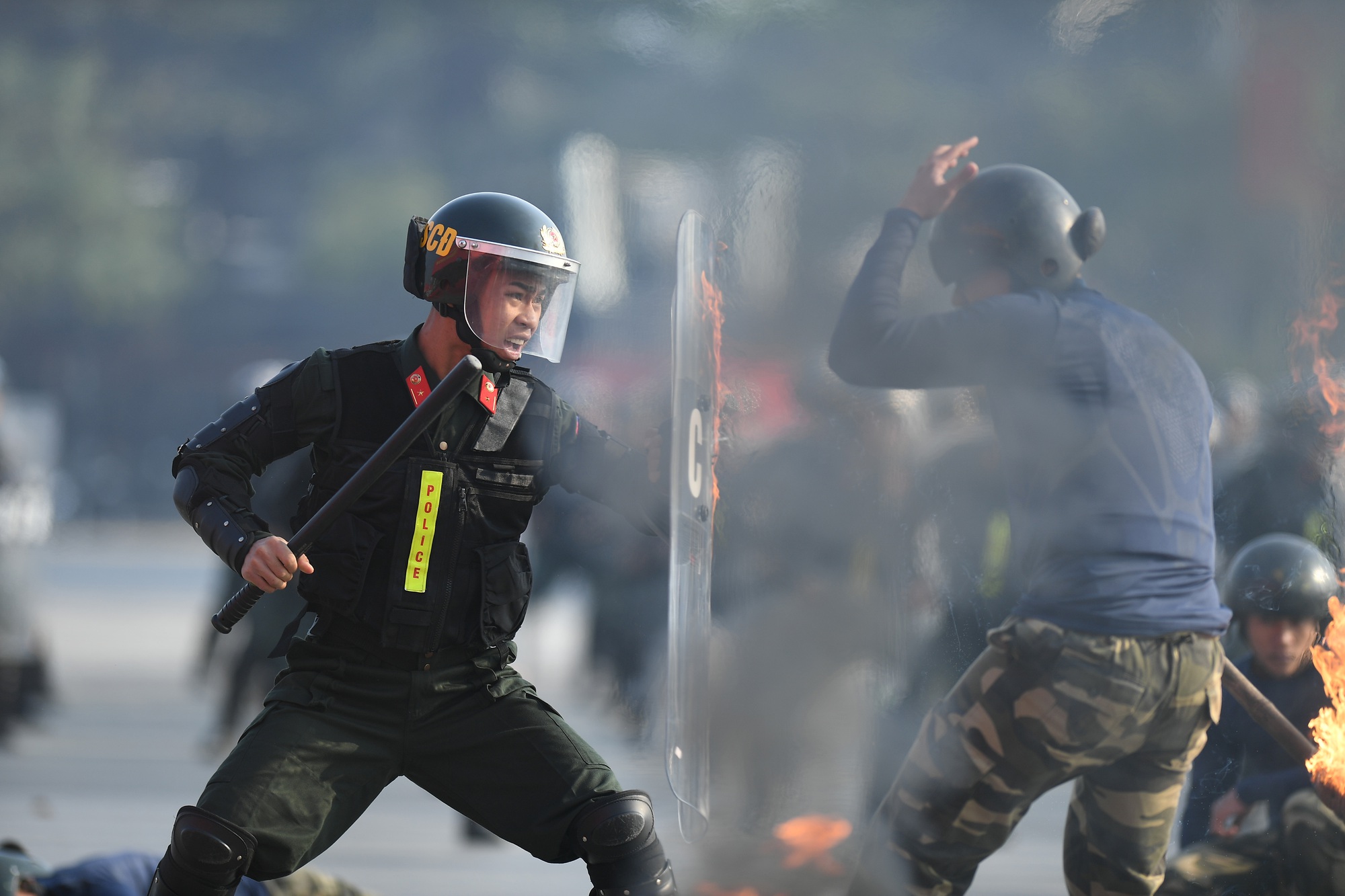 Toàn cảnh Lễ xuất quân và màn diễn tập hoành tráng bảo vệ an ninh Đại hội XIV tại Mỹ Đình- Ảnh 29.