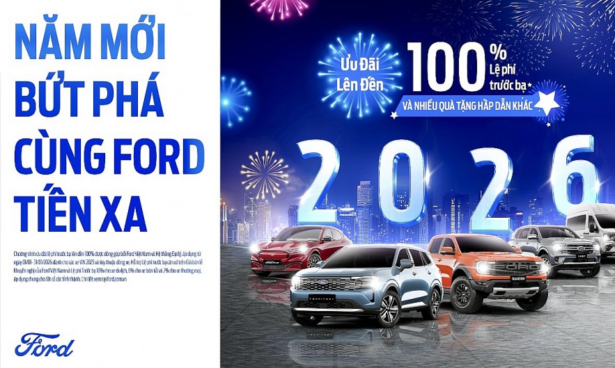 undefined Ford Việt Nam ưu đãi lên đến 100% lệ phí trước bạ trong tháng 1/2026