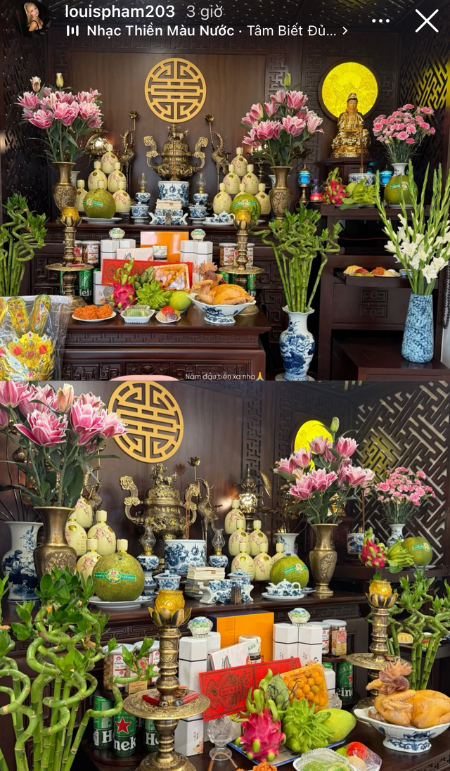 Vợ NSND Tự Long 10 điểm với mâm cúng ông Công ông Táo, Doãn Hải My flex không gian thờ tự choáng ngợp- Ảnh 10.