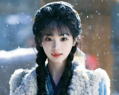 Điền Hi Vi như nữ thần tuyết trắng