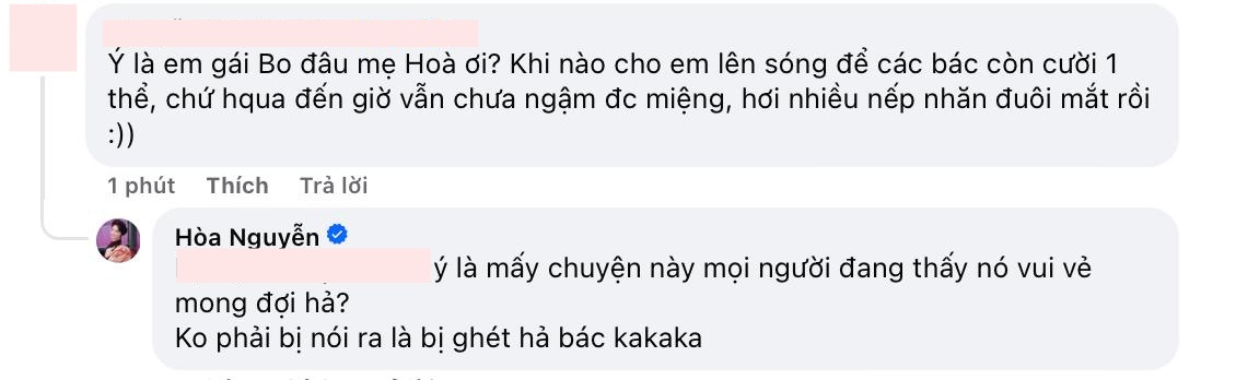 Phản hồi của Hoà Minzy về thông tin 