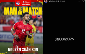 Xuân Son xuất sắc nhất và dòng “story bí ẩn” 31/3/2026 đã có lời giải đáp