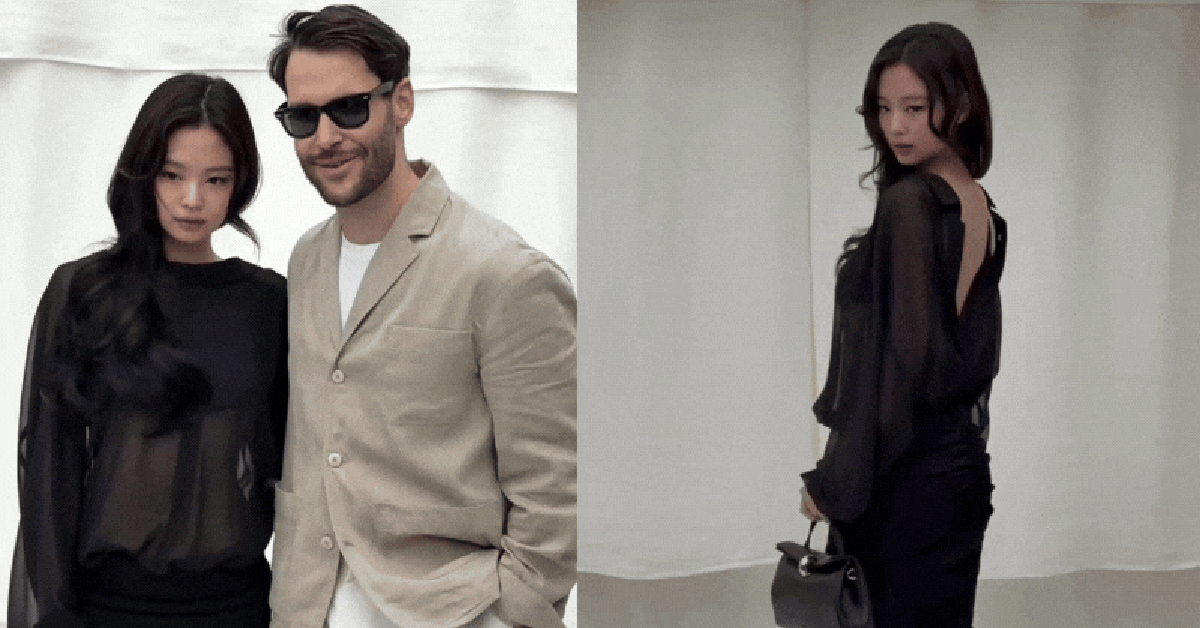 Jennie khoe chân ngực tinh tế, được người đàn ông quyền lực hộ tống tại event Jacquemus