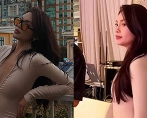 Bạn gái Michael Trương gây sốc với trang phục dự sự kiện như đang… nude!