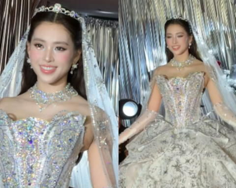 Không còn lời nào để khen cho nhan sắc của Hoa hậu Tiểu Vy khi làm cô dâu