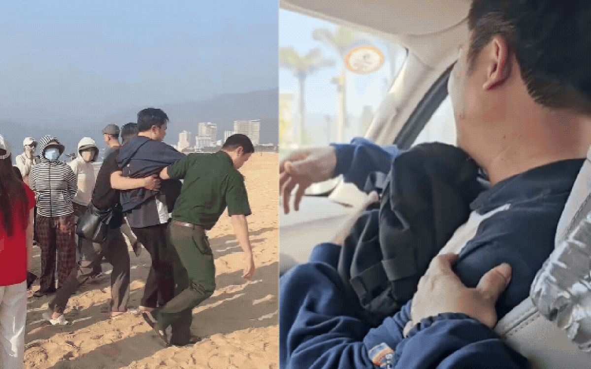Cha ôm chặt ba lô con bật khóc, thầy cô – bạn bè cầu mong phép màu cho nam sinh trường chuyên mất tích vì sóng cuốn: “Về thôi em!”