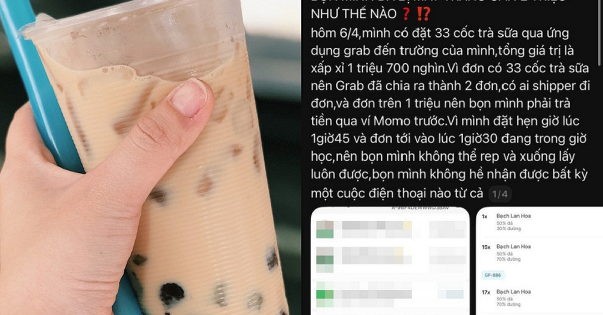 Nhóm học sinh tố shipper tự ý “tiêu hủy” 33 ly trà sữa giá 1,7 triệu, shipper nói đã gọi hàng chục cuộc nhưng không ai nhấc máy