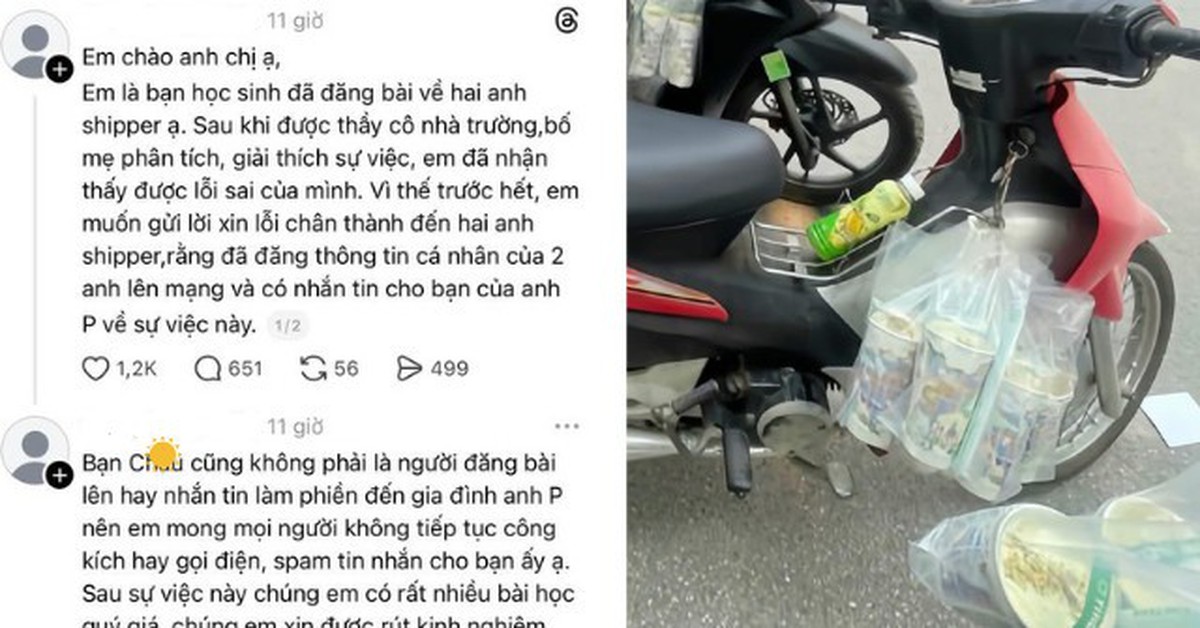 Xôn xao “bài đăng xin lỗi” từ tài khoản nhận là học sinh tố “shipper tự ý tiêu hủy 33 ly trà sữa giá 1,7 triệu”