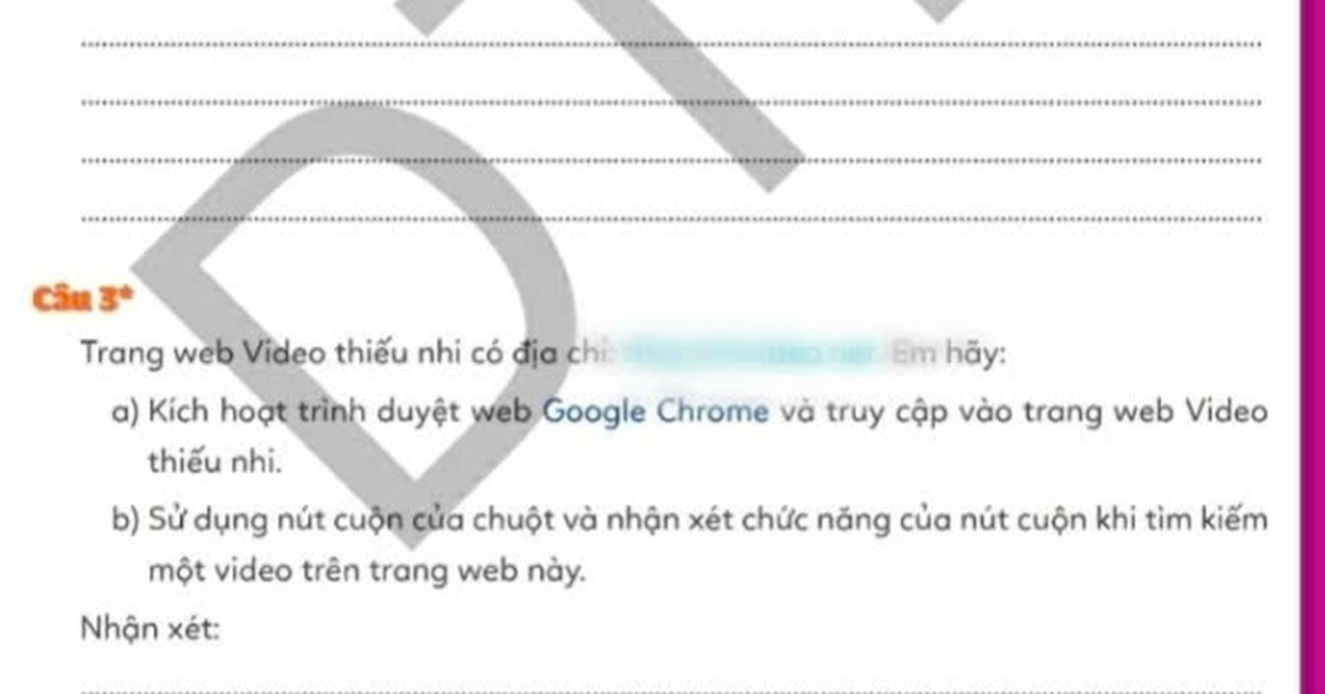 Sách bài tập tin học lớp 3 in “website đen”: Thu hồi, dừng phát hành