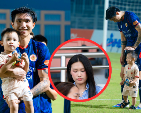 Văn Hậu đưa con trai xuống sân bóng chơi đùa, Doãn Hải My không giống như mọi lần