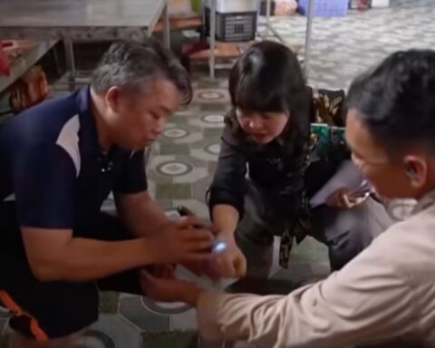 Ông chủ cơ sở thực phẩm hồn nhiên lấy “đèn thần” soi độ sạch bẩn của cả thịt bò và… cánh tay phóng viên: Vô lý đến bật cười!