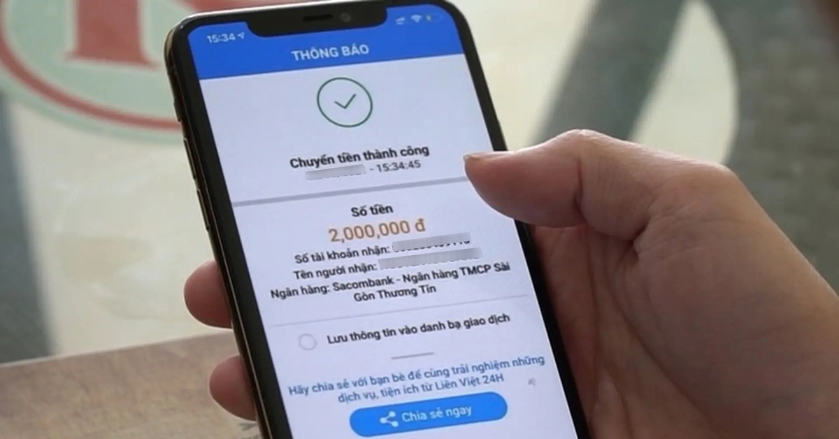 Phong tỏa tài khoản ngân hàng, phạt tới 500 triệu nếu người dùng nhận, chuyển tiền có nội dung sau