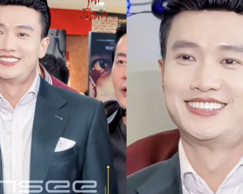 Quốc Trường lộ diện gây sốc: Lớp trang điểm trắng bóc, kẻ cả viền môi