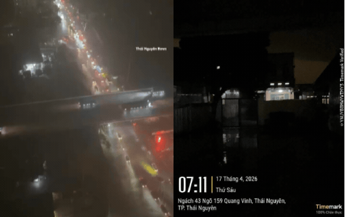 Cảnh tượng kỳ lạ 7h sáng ở Thái Nguyên: Trời vẫn tối đen như mực, người dân phải bật đèn pha di chuyền