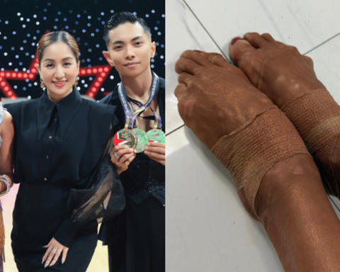 Cận cảnh đôi chân rớm máu, băng bó chằng chịt của kiện tướng Thu Hương khi cùng Phan Hiển giành 3 HCV Đông Nam Á