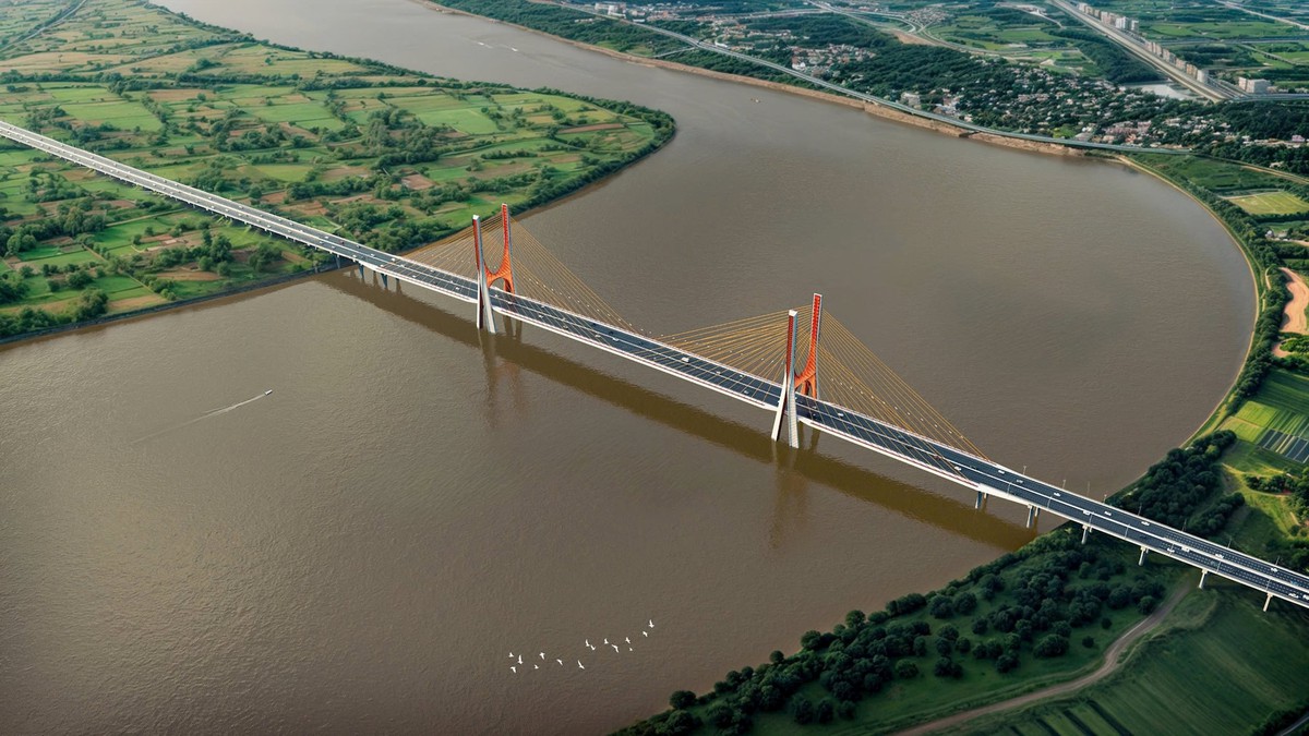 “Siêu cầu” vượt sông Hồng gần 12.000 tỷ nối Hà Nội với Hưng Yên sắp bước vào giai đoạn then chốt sau 8 tháng khởi công