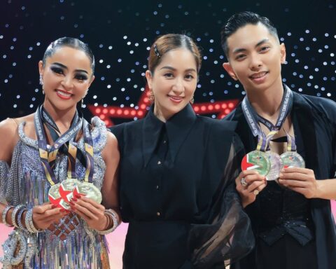 Đặng Thu Hương giành 3 HCV với Phan Hiển, “tag” thẳng tên Khánh Thi để nói hết tất cả