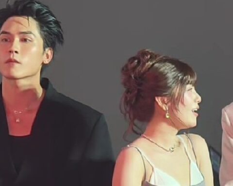 Võ Điền Gia Huy bơ đẹp Tam Triều Dâng tại sự kiện