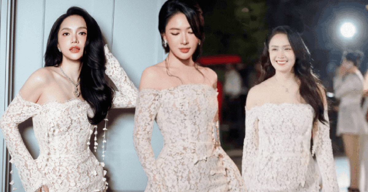Hoa hậu Hương Giang và nàng thơ “phim giờ vàng VTV” cùng đọ sắc với mẫu đầm ren giá hơn 11 triệu của local brand Việt