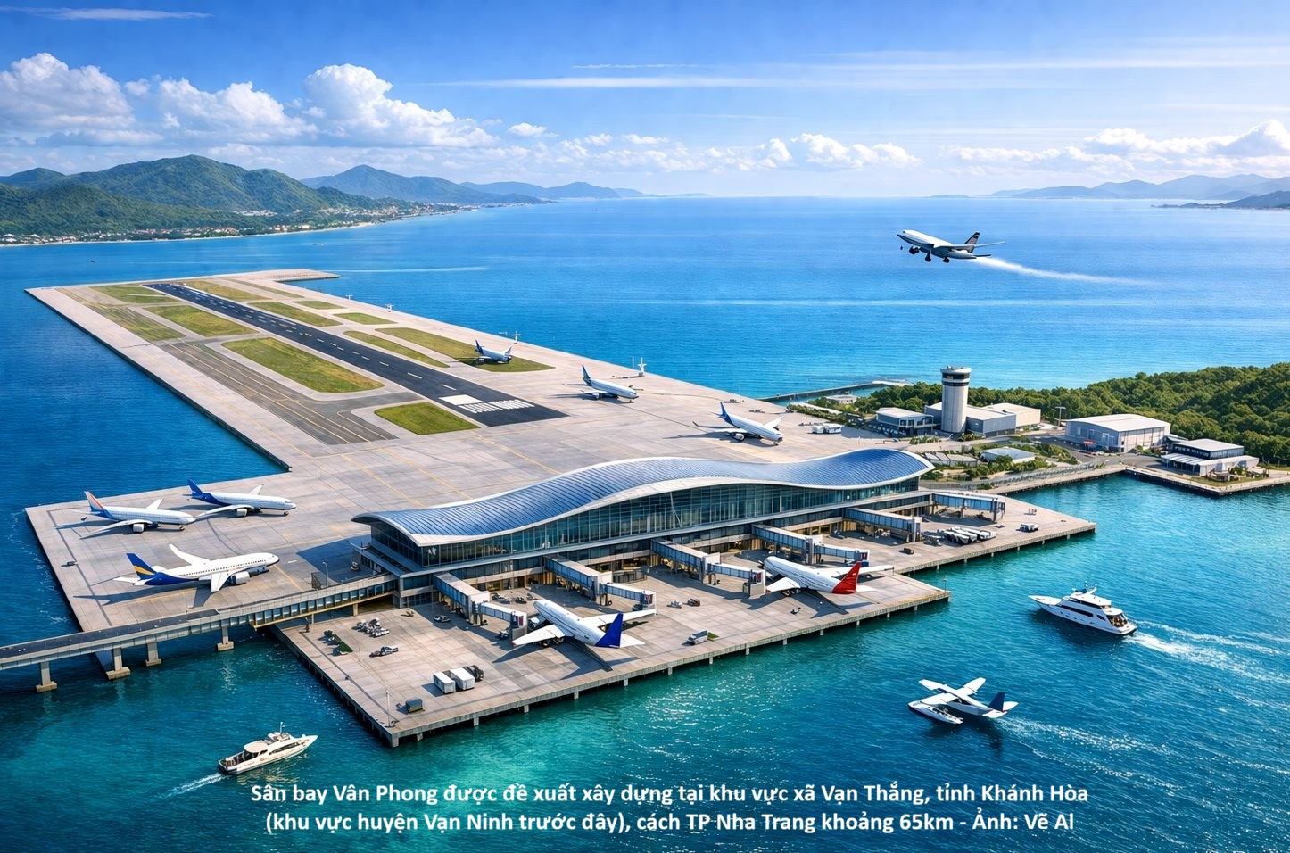 Sân bay Vân Phong trên mặt biển - Ảnh 1.