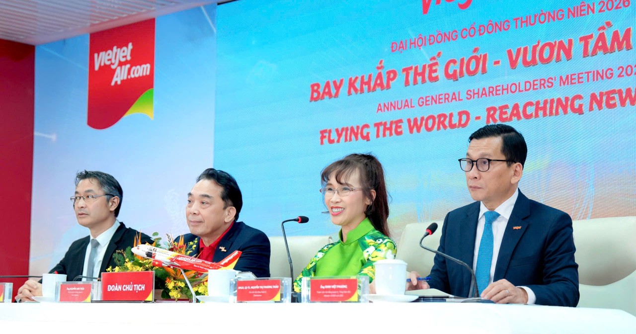 ĐHĐCĐ Vietjet 2026: Chia cổ tức 30%, tiếp tục mở rộng mạng bay, thu hút đầu tư quốc tế
