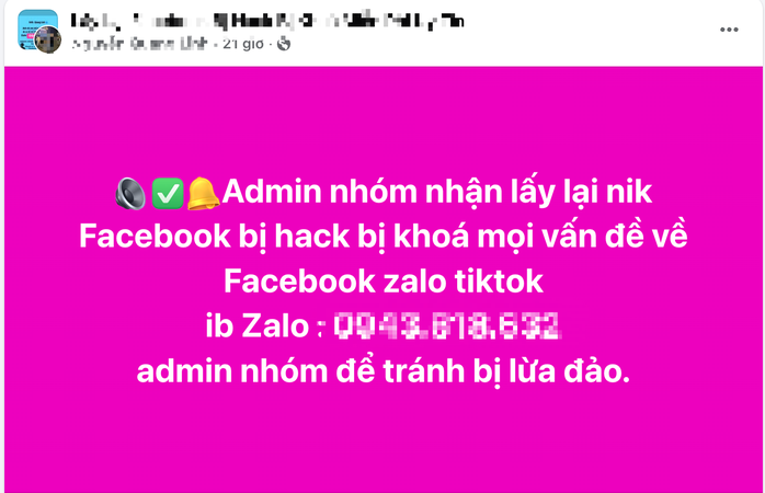 Nhiều tài khoản bán hàng trên Facebook bị 