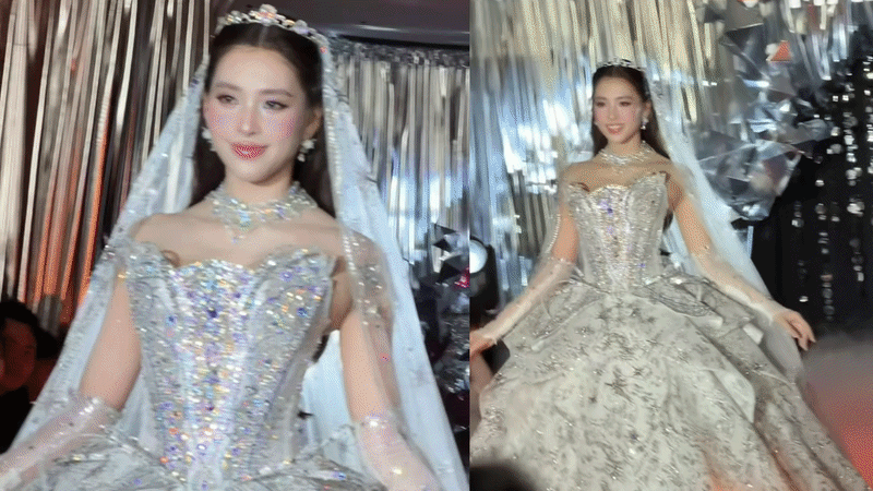 Không còn lời nào để khen cho nhan sắc của Hoa hậu Tiểu Vy khi làm cô dâu- Ảnh 1.