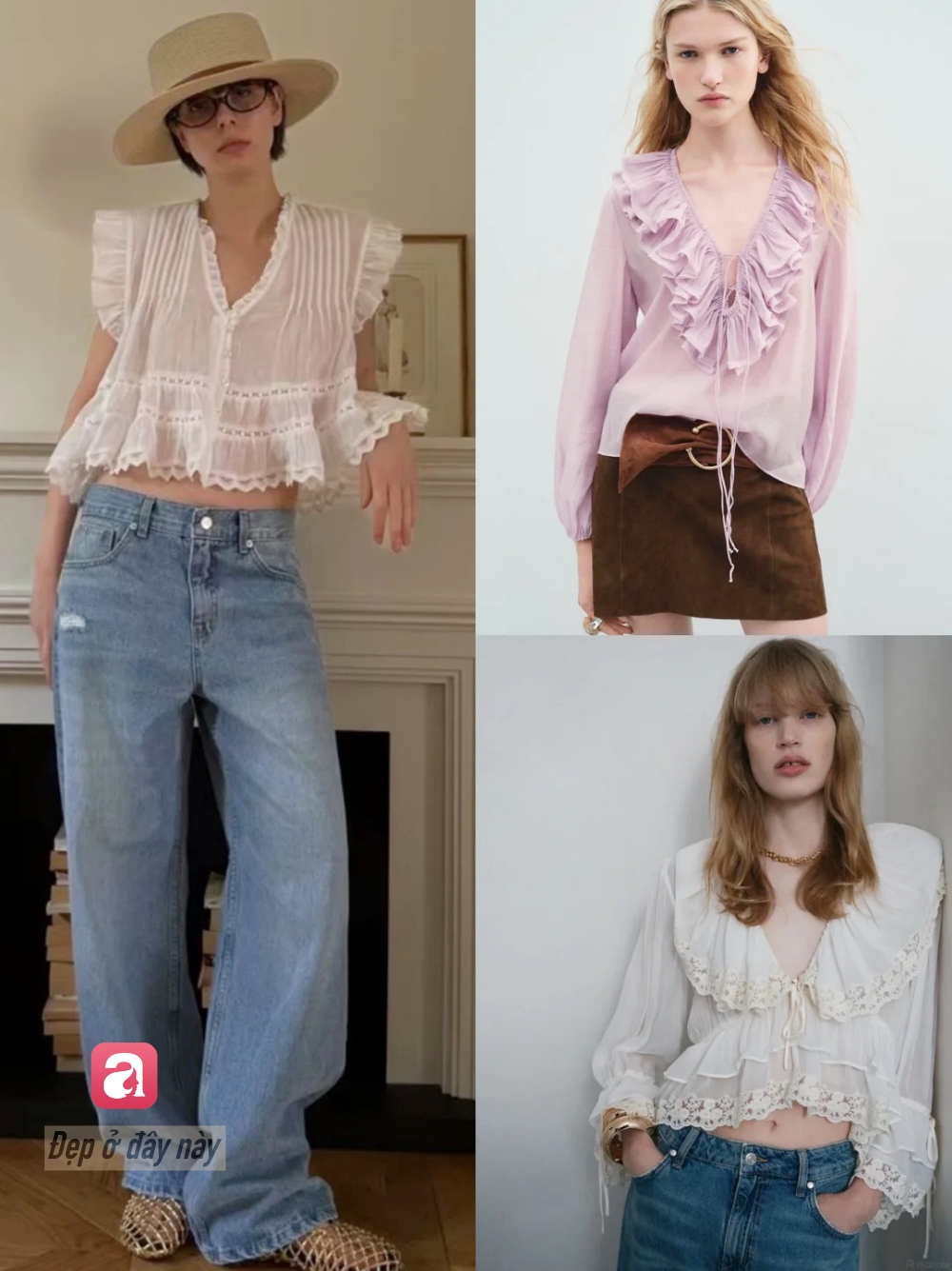 Không cộp mác "bánh bèo": Áo ren bèo nhún hè 2026 được mặc theo cách tinh tế và có gu hơn bao giờ hết- Ảnh 4.