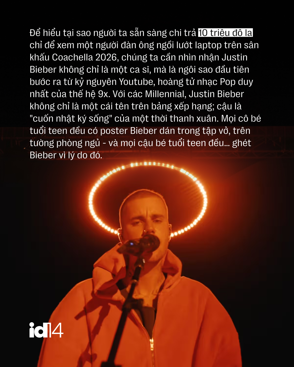 Justin Bieber tại Coachella 2026: Khi Hoàng tử nhạc Pop không còn nợ thế giới này bất cứ điều gì - Ảnh 2.