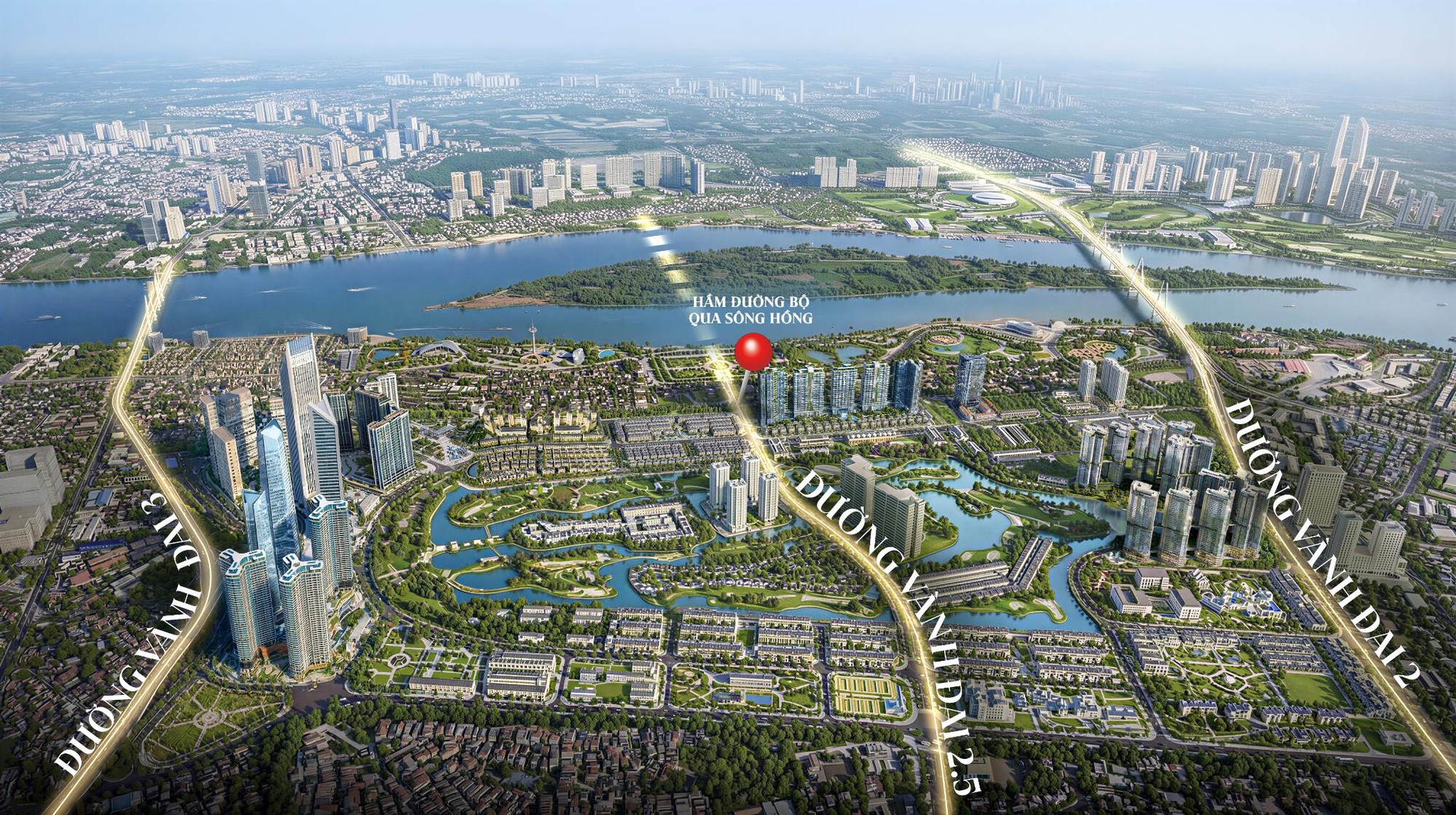 Cận cảnh Khu đô thị đẹp bậc nhất Hà Nội giữa hai tọa độ chiến lược sông Hồng và Hồ Tây - Ảnh 2.