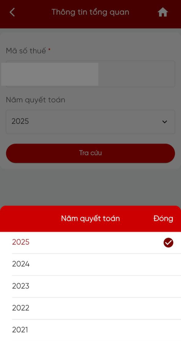 eTax Mobile chỉ hiển thị thông tin quyết toán thuế từ 2021-2025, làm sao để tra cứu quá trình đóng thuế của những năm trước đó?- Ảnh 1.