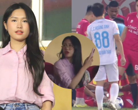 Doãn Hải My mặc đơn giản vẫn xinh xuất sắc nhưng chợt biển sắc khi thấy Văn Hậu chấn thương