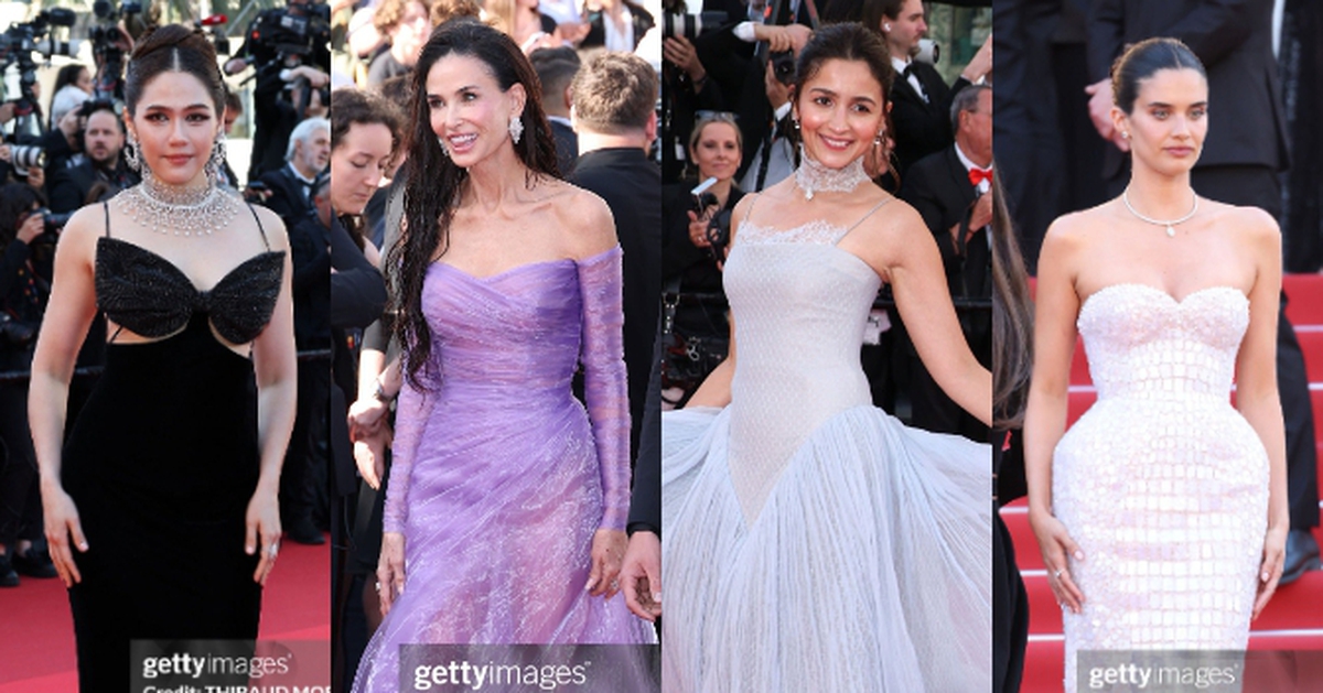 Thảm đỏ Cannes ngày 2: Demi Moore tha thướt bên “chị đại” Chompoo Araya, 1 “Lọ Lem” át cả dàn hoa hậu – thiên thần nội y