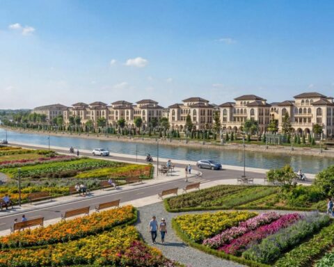 Choáng ngợp siêu dinh thự cho giới tài phiệt của Sunshine Group: Diện tích 2.500m2, trải dài 11km ven sông nằm ngay trục kết nối với Ciputra