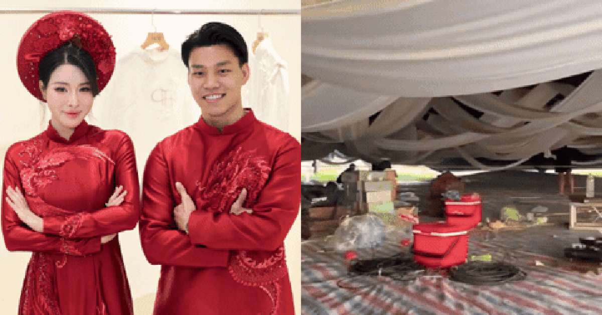 Văn Thanh tái hiện dáng đứng lừng lững Thường Châu bên chị đẹp xuất thân “trâm anh thế phiệt”, lộ diện rạp cưới “khủng” ở quê