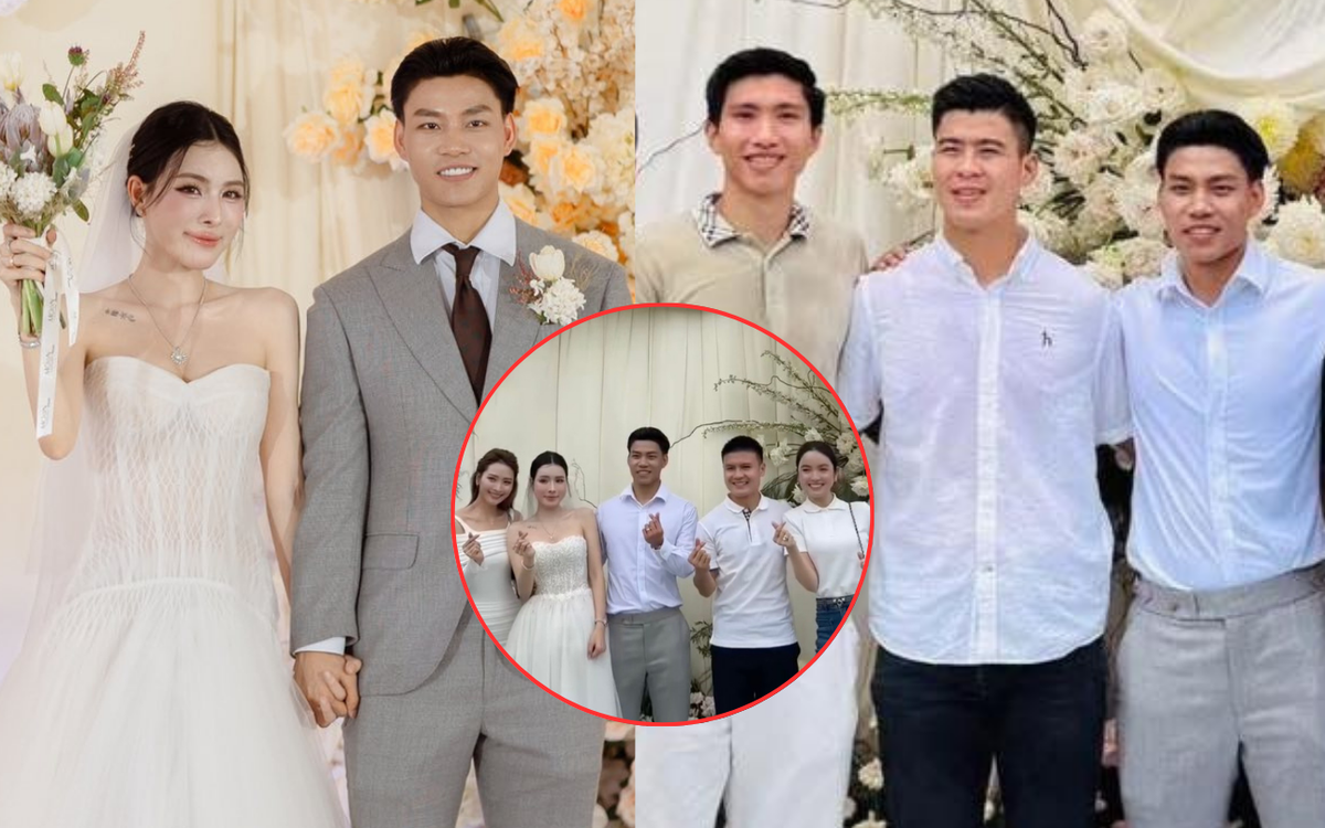 Dàn sao Quang Hải, Văn Hậu hội ngộ tại đám cưới Văn Thanh: MC Mù Tạt và Chu Thanh Huyền chiếm trọn spotlight
