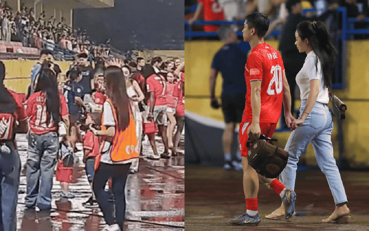 Phan Văn Đức nắm tay cô chủ khách sạn Võ Nhật Linh ăn mừng vô địch, Chu Thanh Huyền xuất hiện vài giây vẫn hot